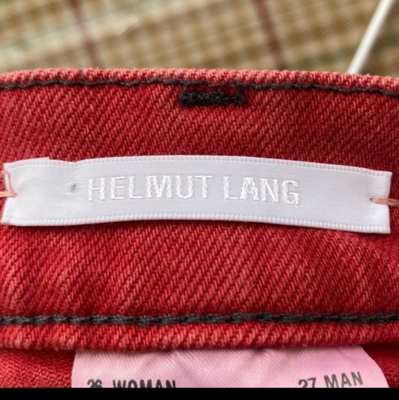 Helmut Lang Unisex Straight Leg Jeans in Red - Size: 27 (Men) 26 (Women's) - Picture 5 of 7
